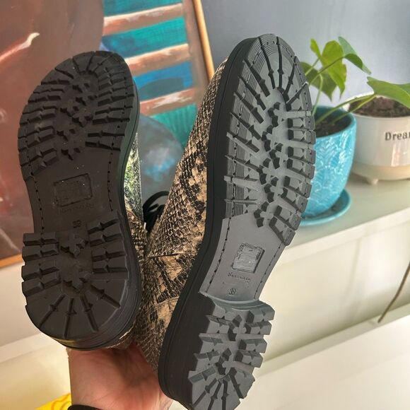 Salt + Umber Sustainable Eco Chic Snakeskin Combat Boots 39/8.5 - Picture 8 of 16